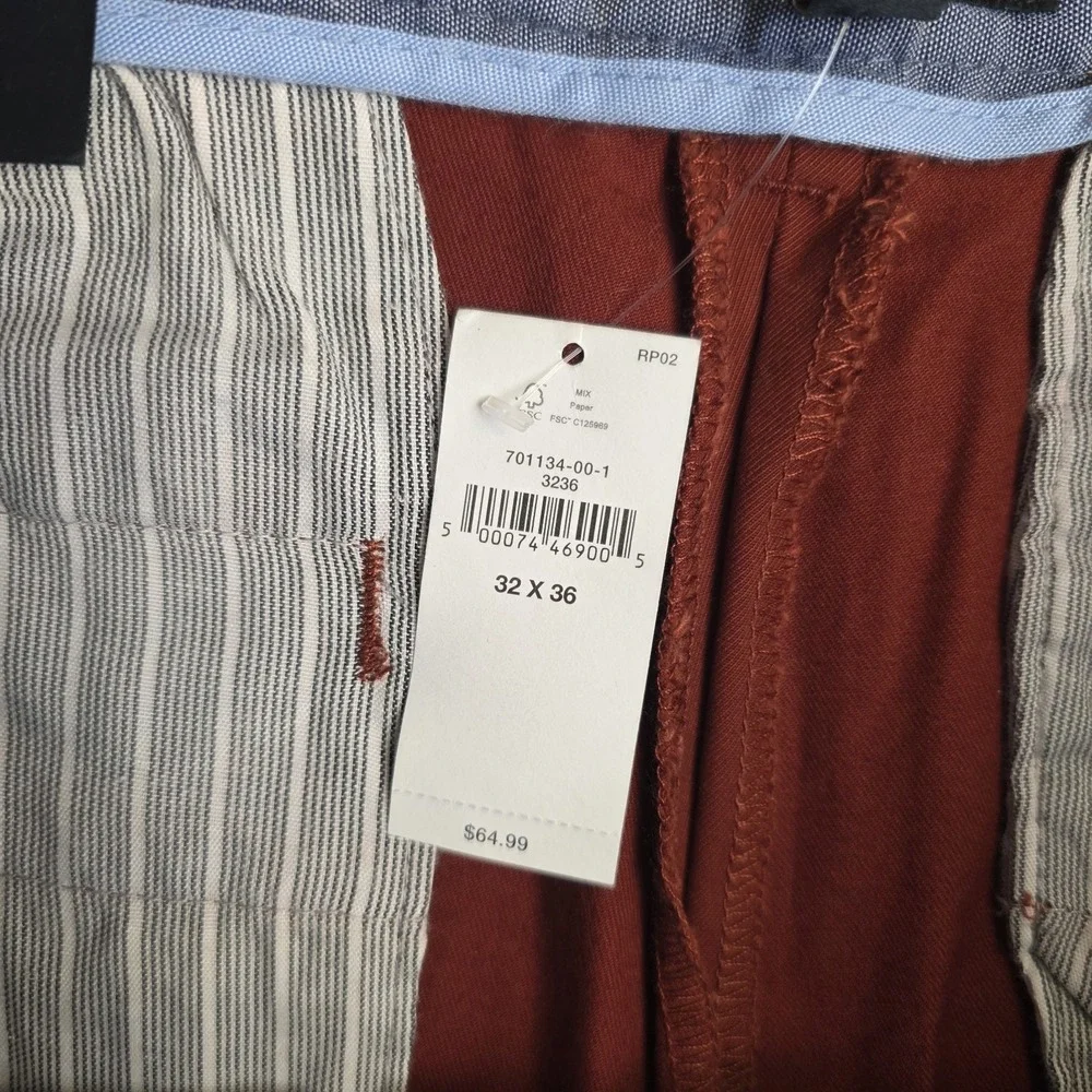 New Banana Republic Aiden Chino Pants Mens‎ 32x36 Measure 34x35 Slim Fit Orange
